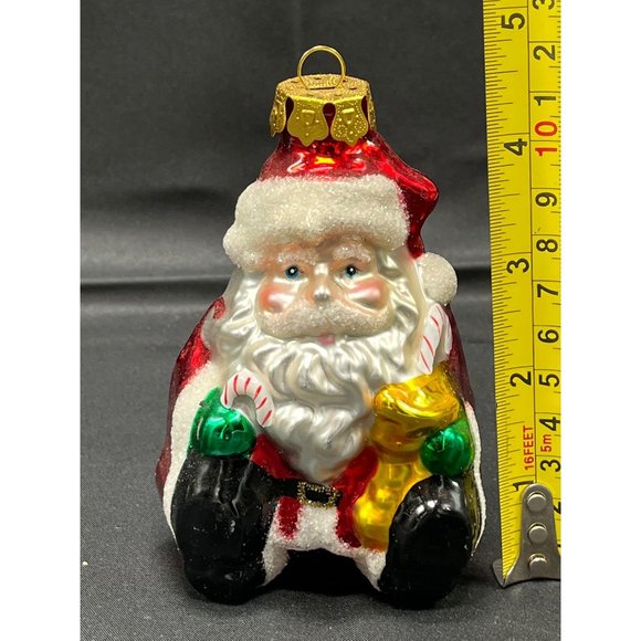 Blown Glass Santa Christmas Ornament Holiday Presents Unmarked - Picture 2 of 6